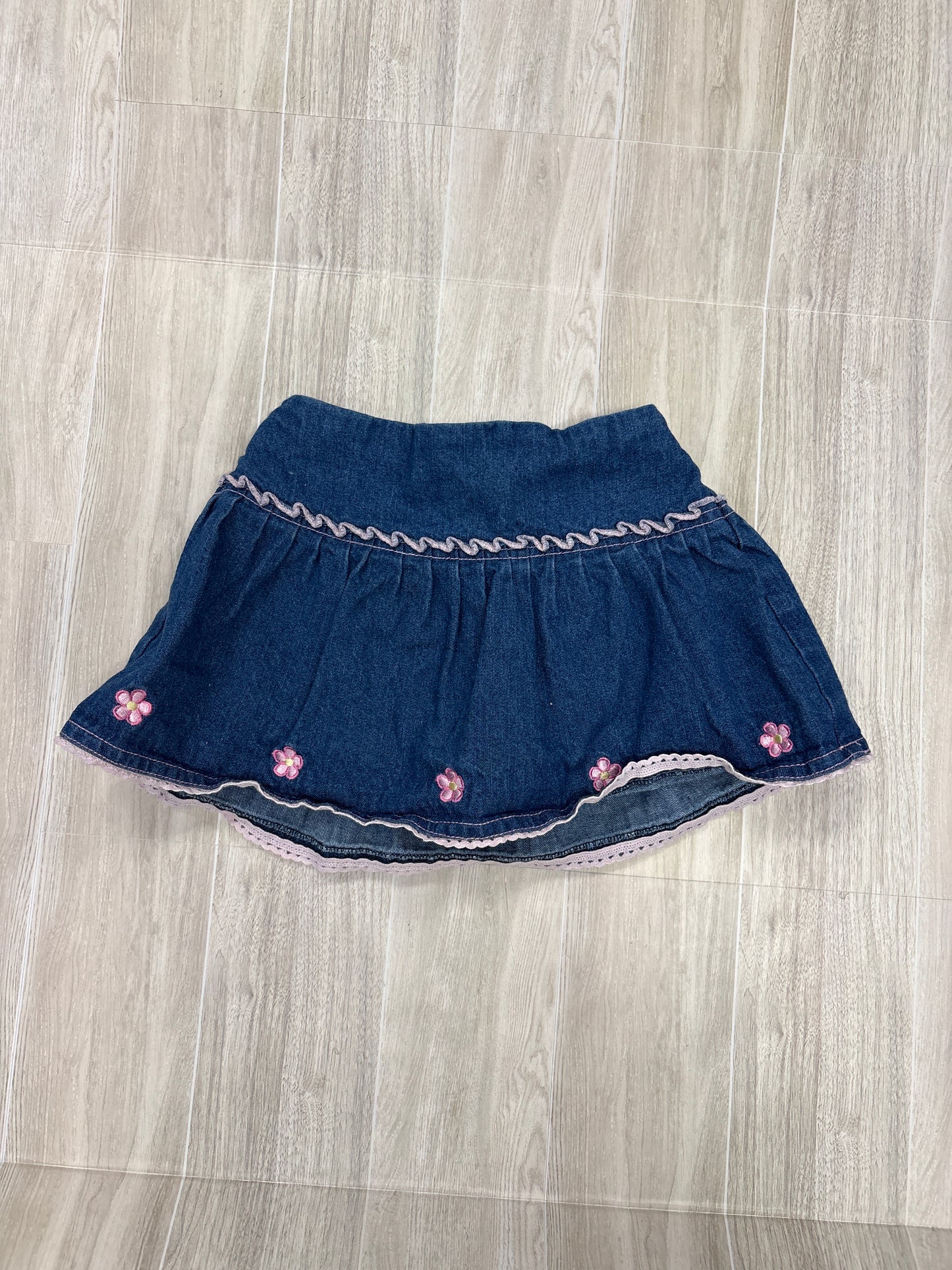 18m Denim Flower Embroidered Skort