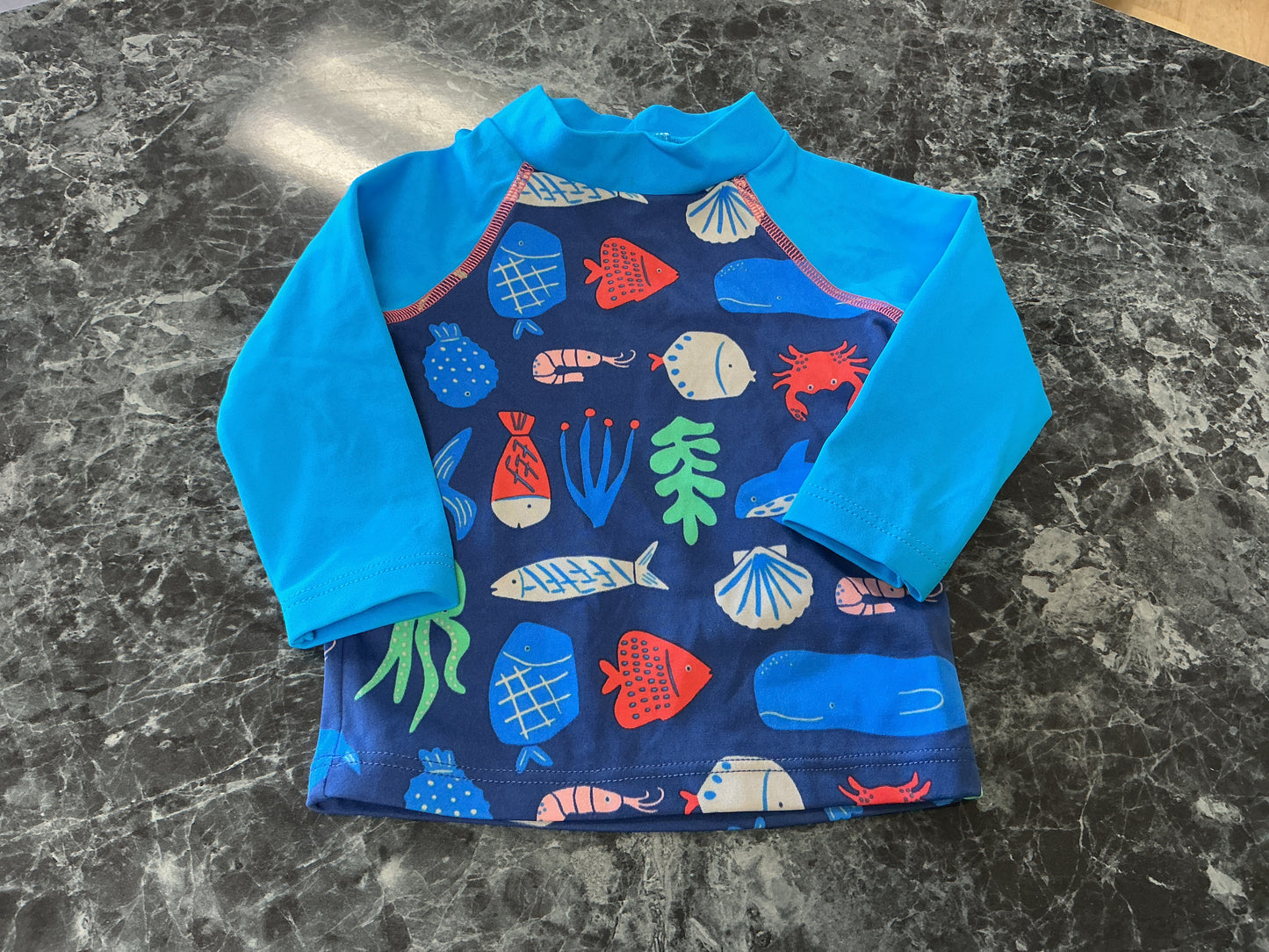 3-6m Baby Boden Sea Creature Long Sleeve Swim Shirt