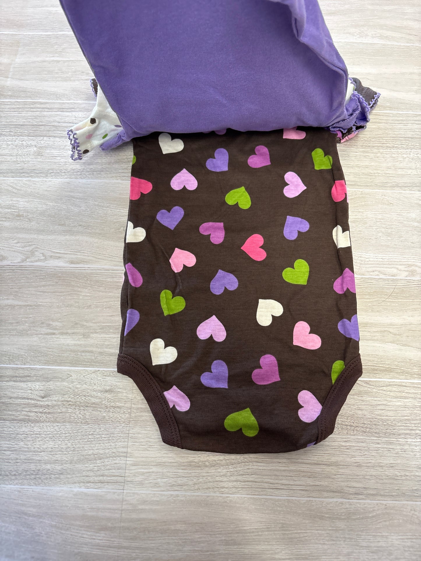 Vintage NWT 3-6m Love/Pretty Purple 3 Piece Onesie Pack