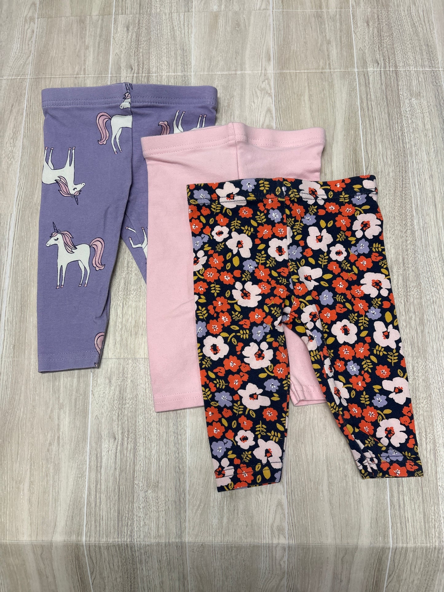 6-9m Pink/Floral/Unicorn Quince Legging 3 Pack