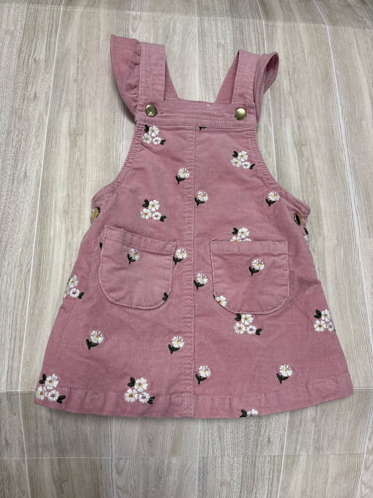 18m Cupcakes And Cashmere Pink Corduroy Floral Overall Dress