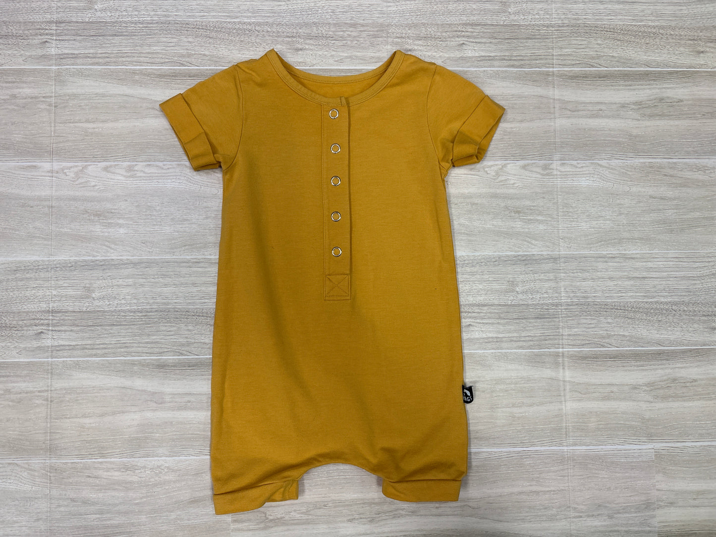 6-12m Mustard Rags Romper