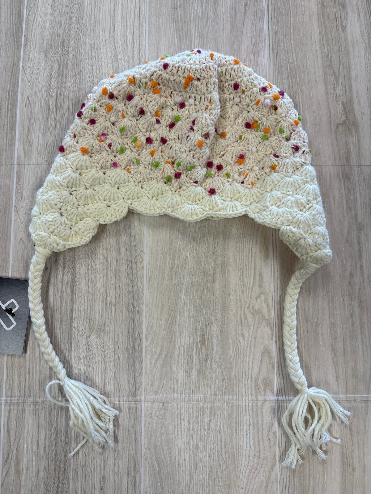 Infant Crochet Dotted Cream Beanie