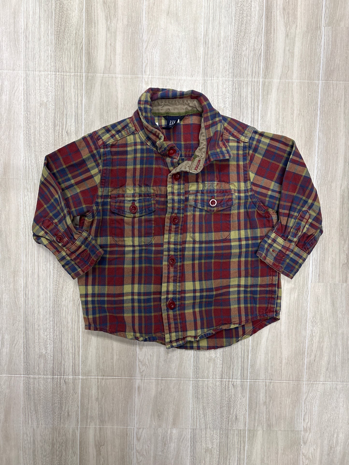 2T GAP Maroon/Navy Plaid Flannel