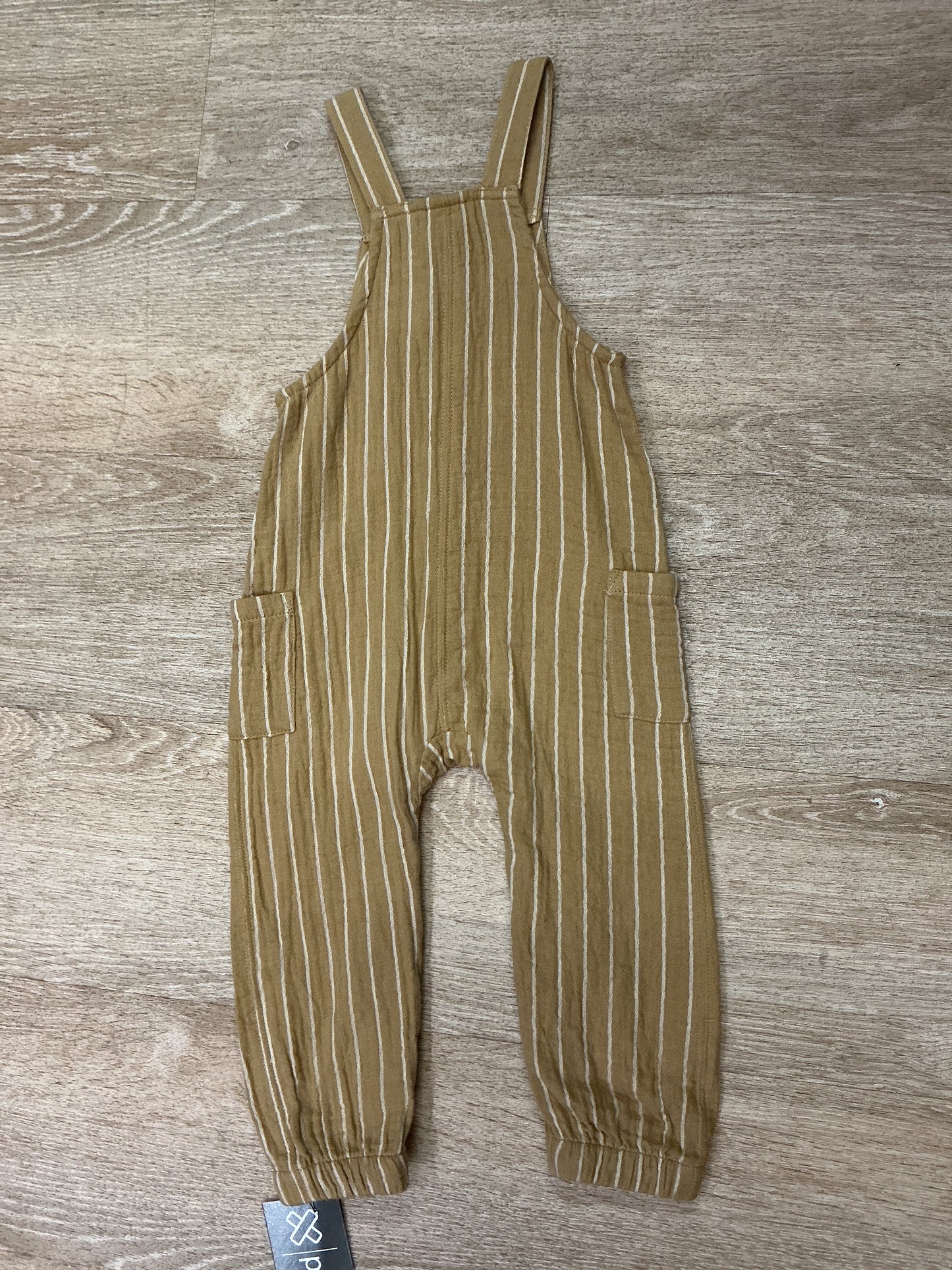 18m Mustard Striped Overall Dress