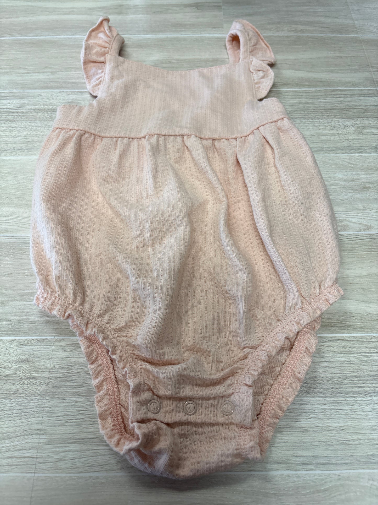 18m Pink Ribbed Ruffle Romper