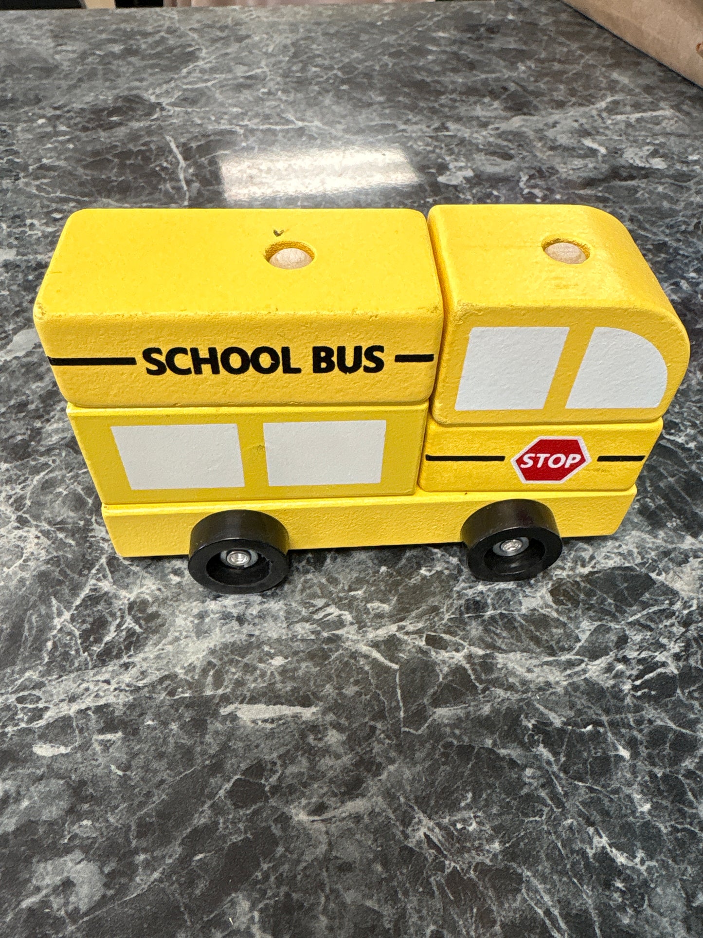 Toy - Wooden Car - School Bus