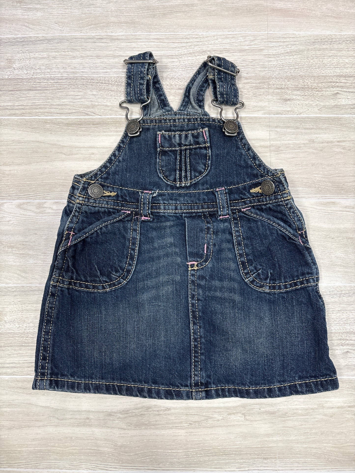 3-6m Dark Wash Skirted Overalls