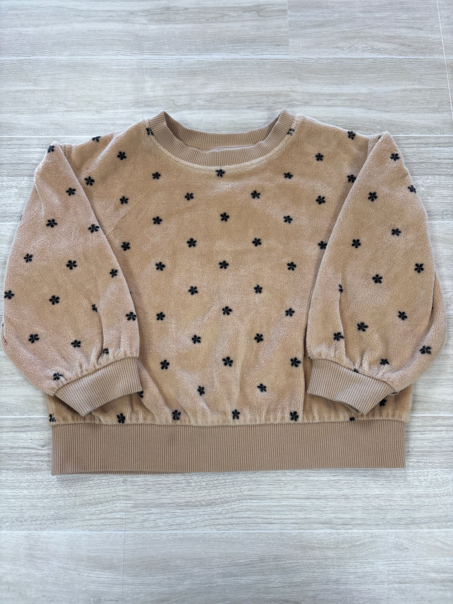 2T Tan Terry Mini Floral Crewneck