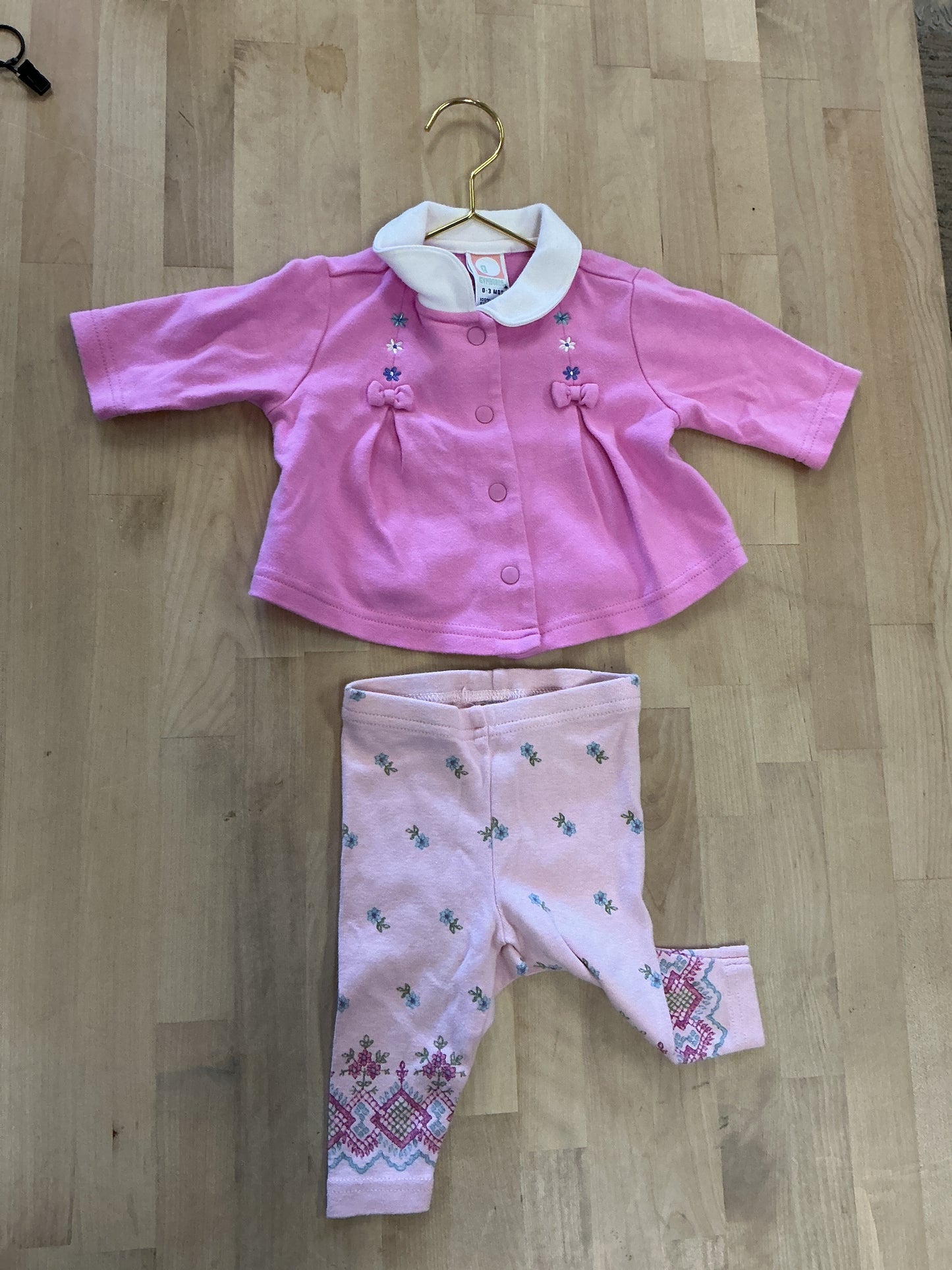 Vintage 0-3m Gymboree Floral Legging + Shirt Set