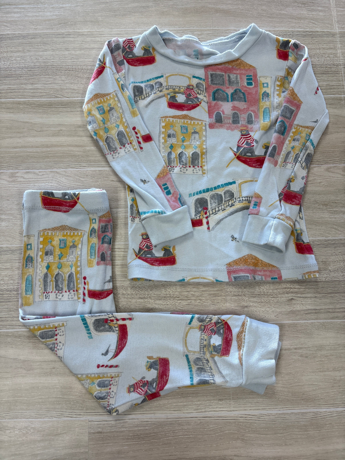 18m Burts Bees Light Blue Bear Gondola Pajama Set