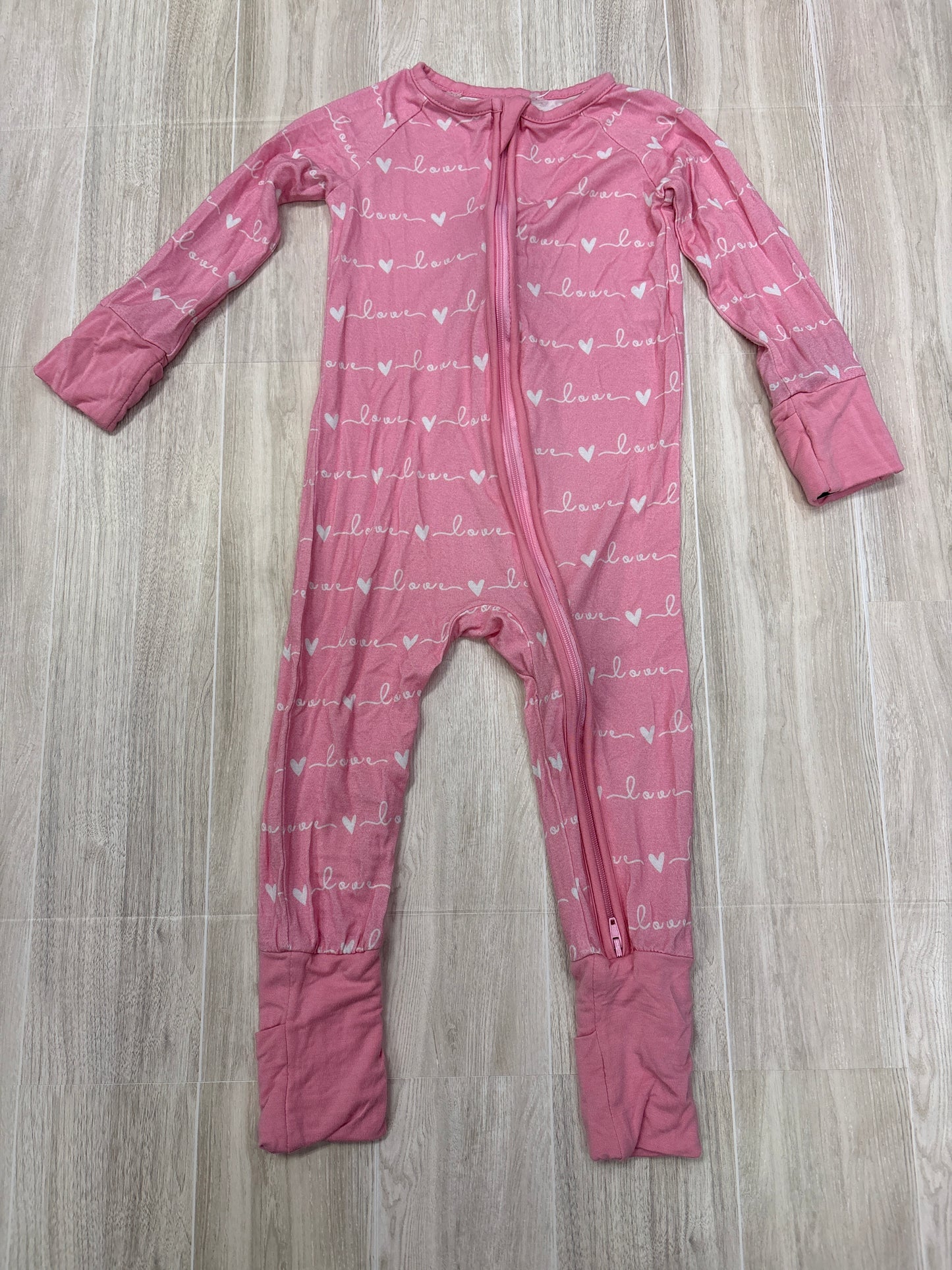 12m Pink Love Zip Up Romper