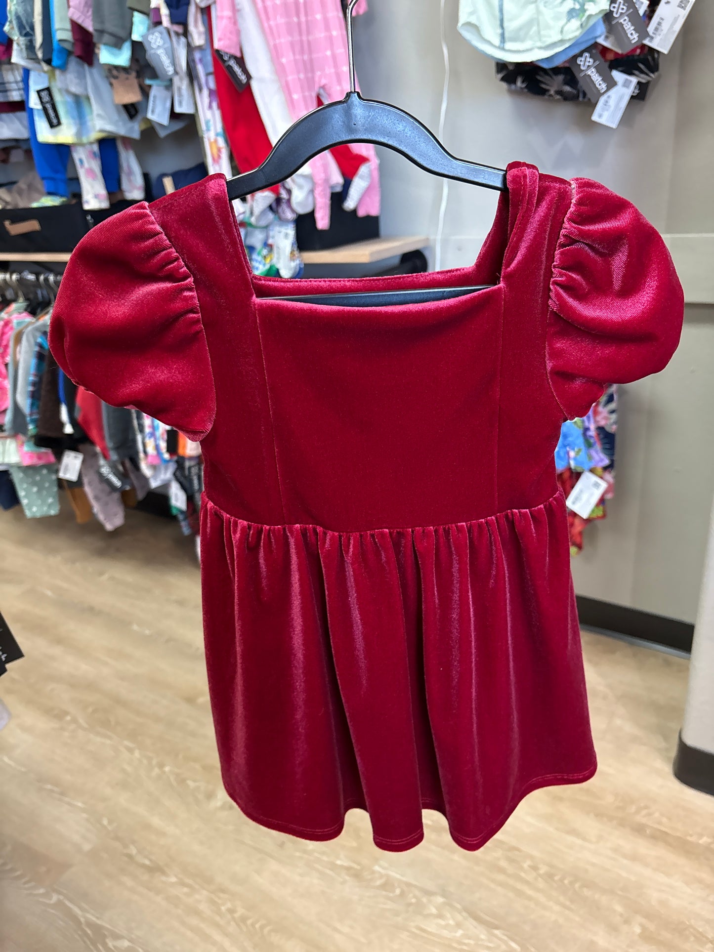 2T Red Velour Dress