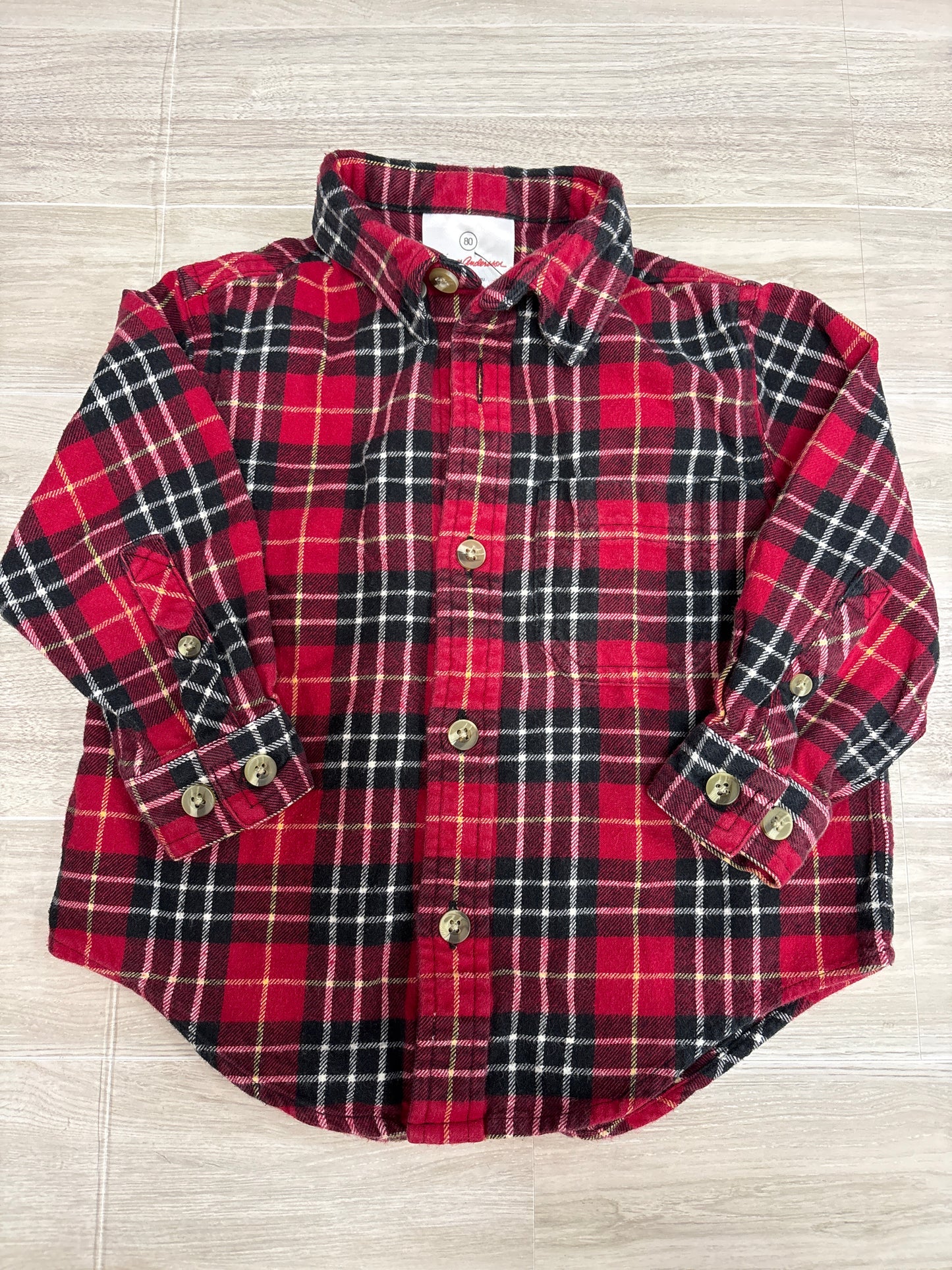2T Hanna Anderson Red Plaid Flannel