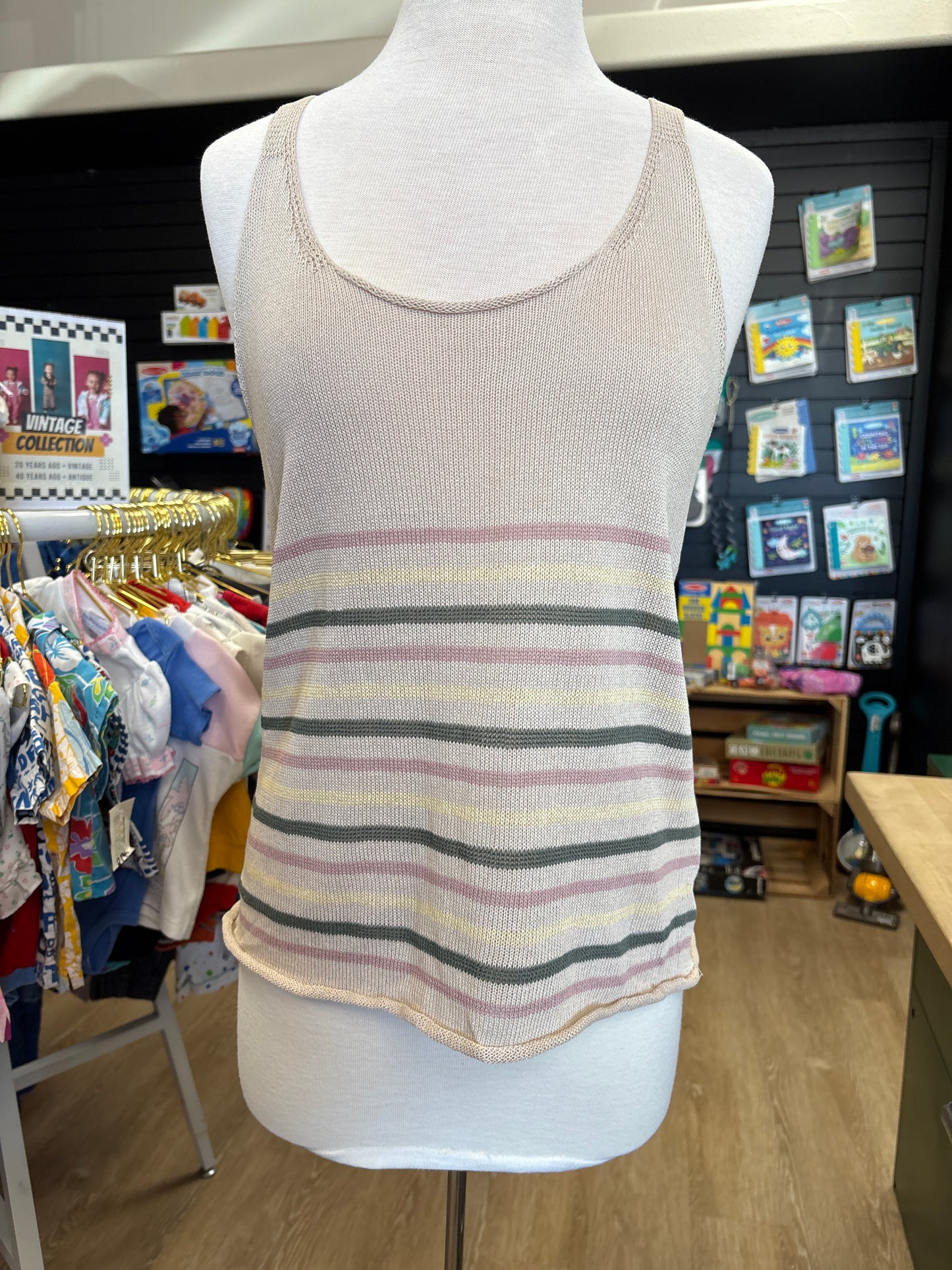 Womens Large Knit Striped Tank