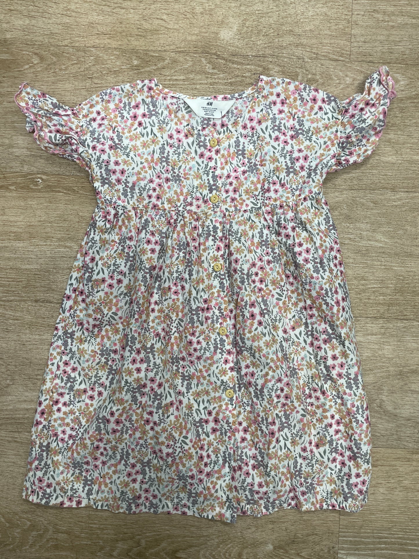 5T Floral Button Dress