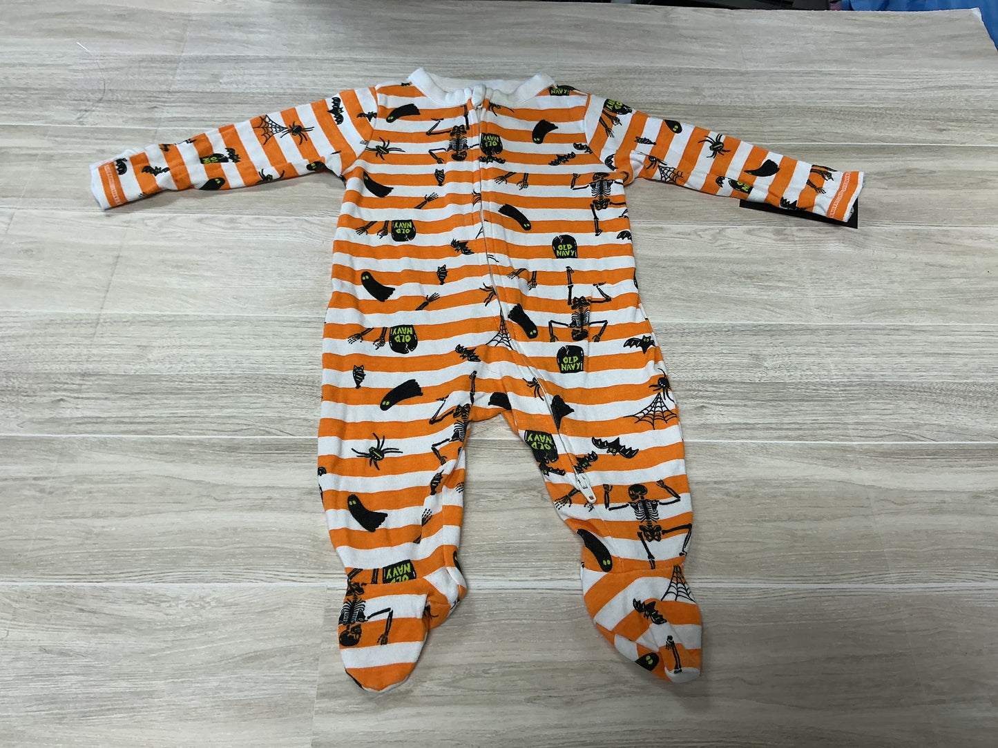 0-3m Striped Halloween Pajama