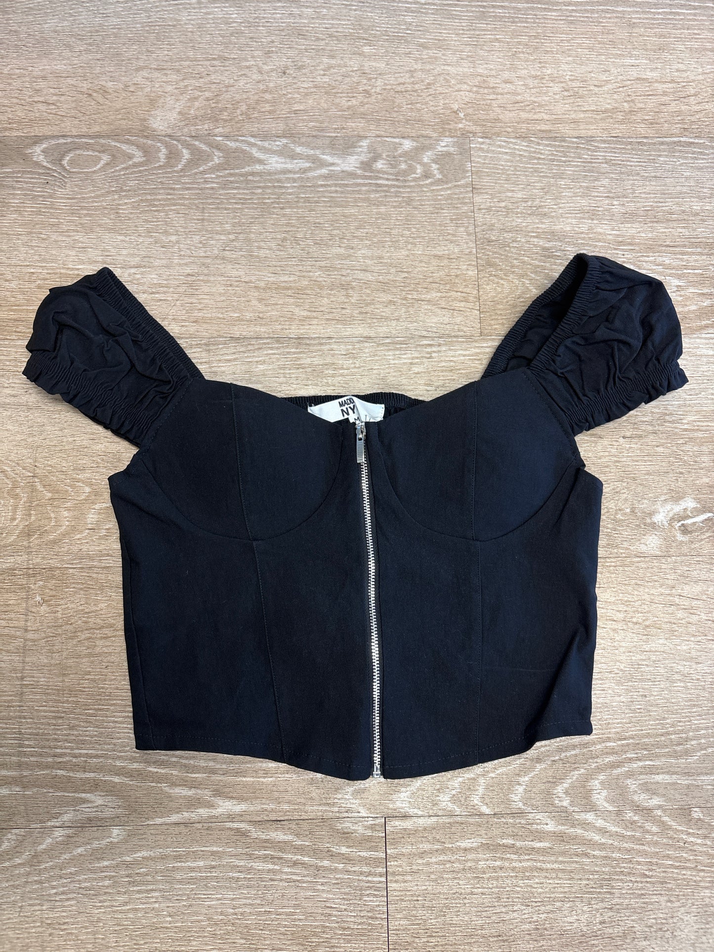 Womens Medium Corset Style Zip Up Padded Top