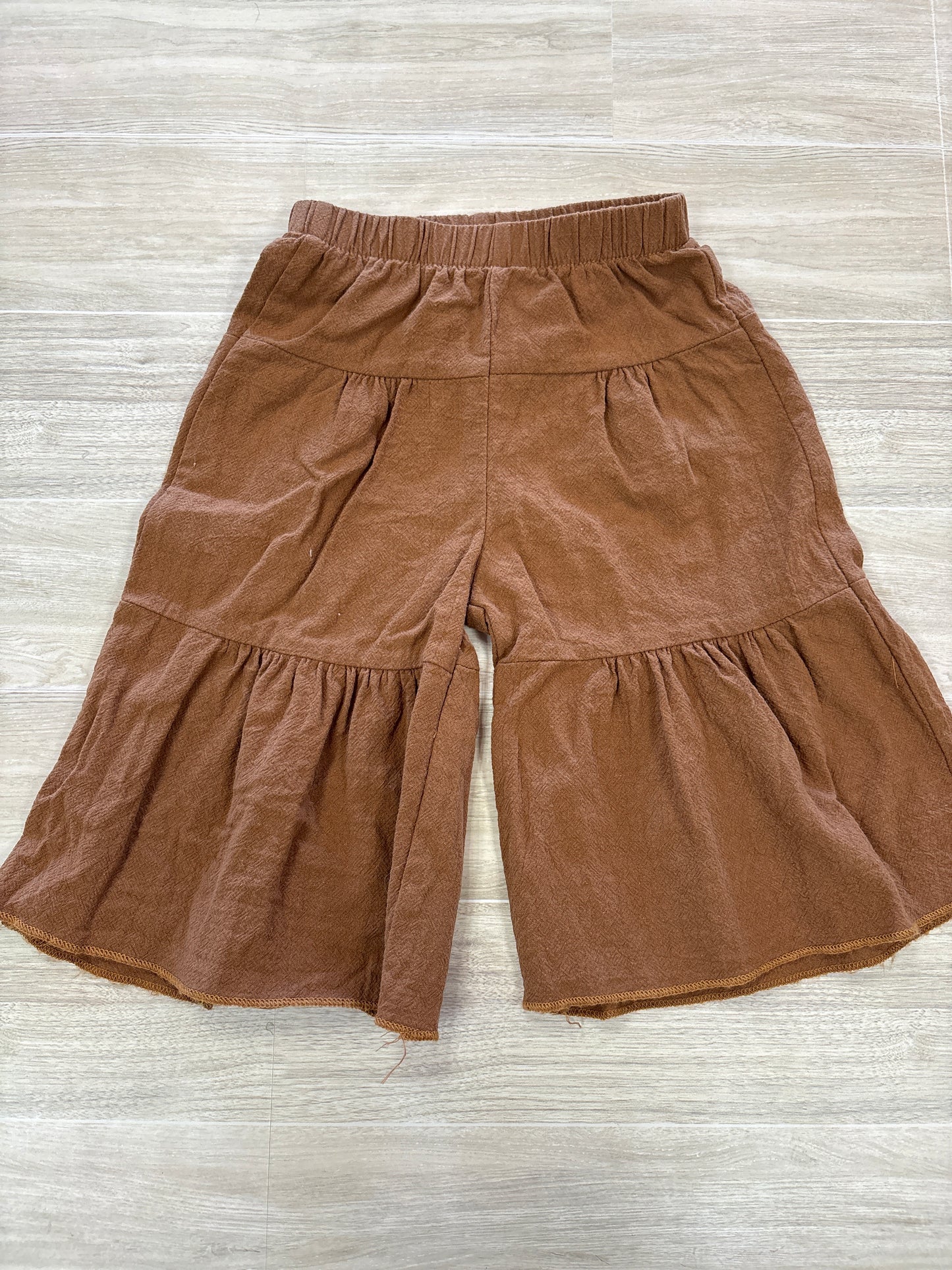 12m Brown Gauze Wide Leg Pants