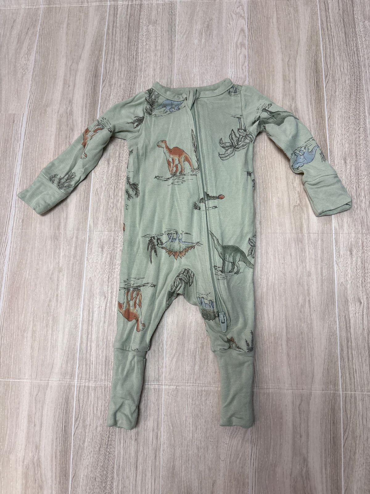 Preemie Light Green Dino Pajama