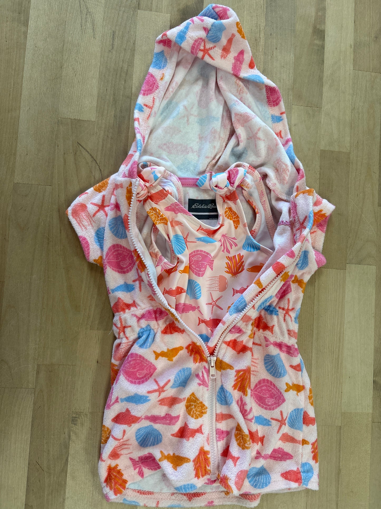 12m Light Pink Sea Creature Swim Suit With Cover Set