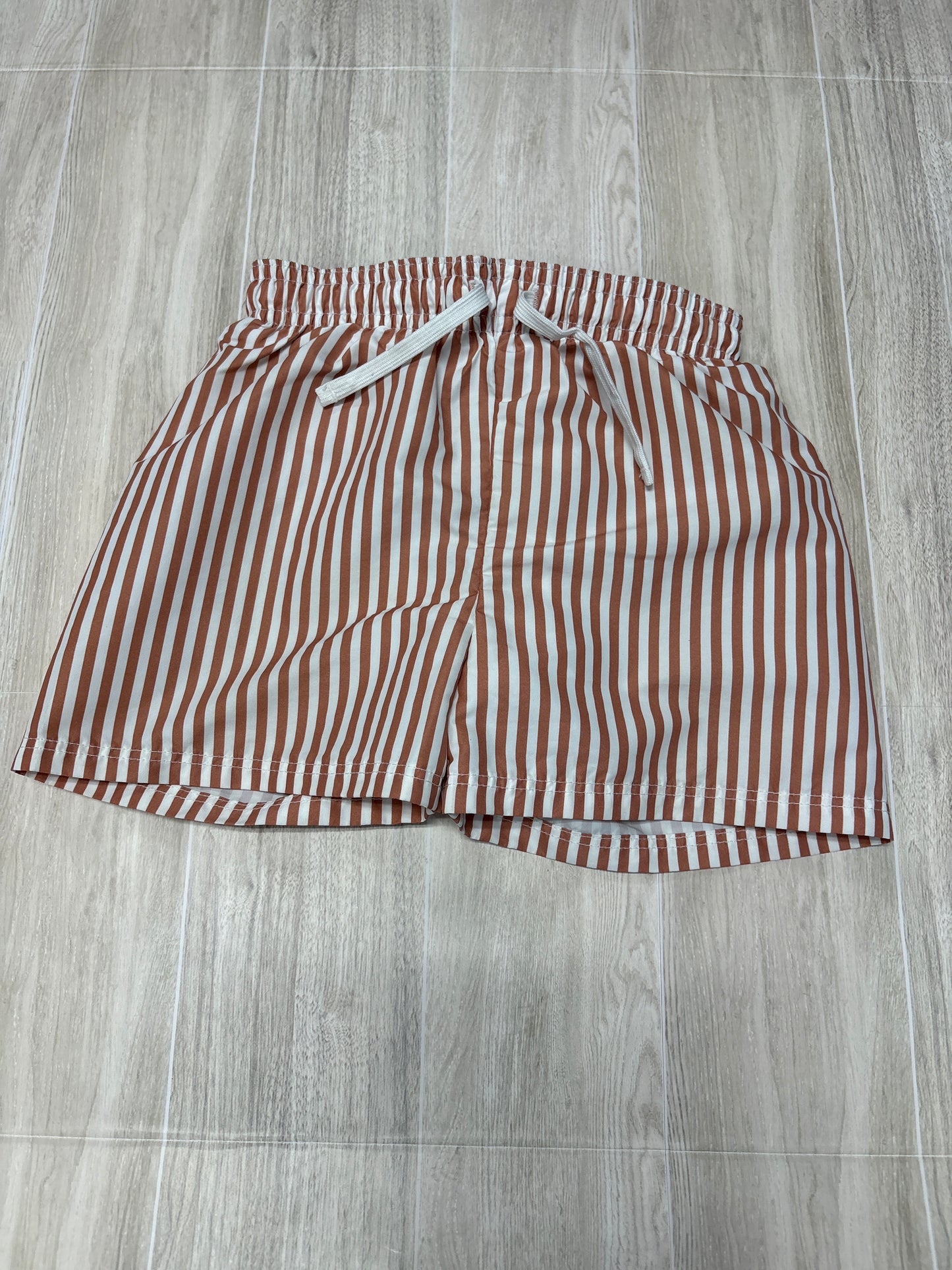 18m Rust/White Striped Swim Trunks