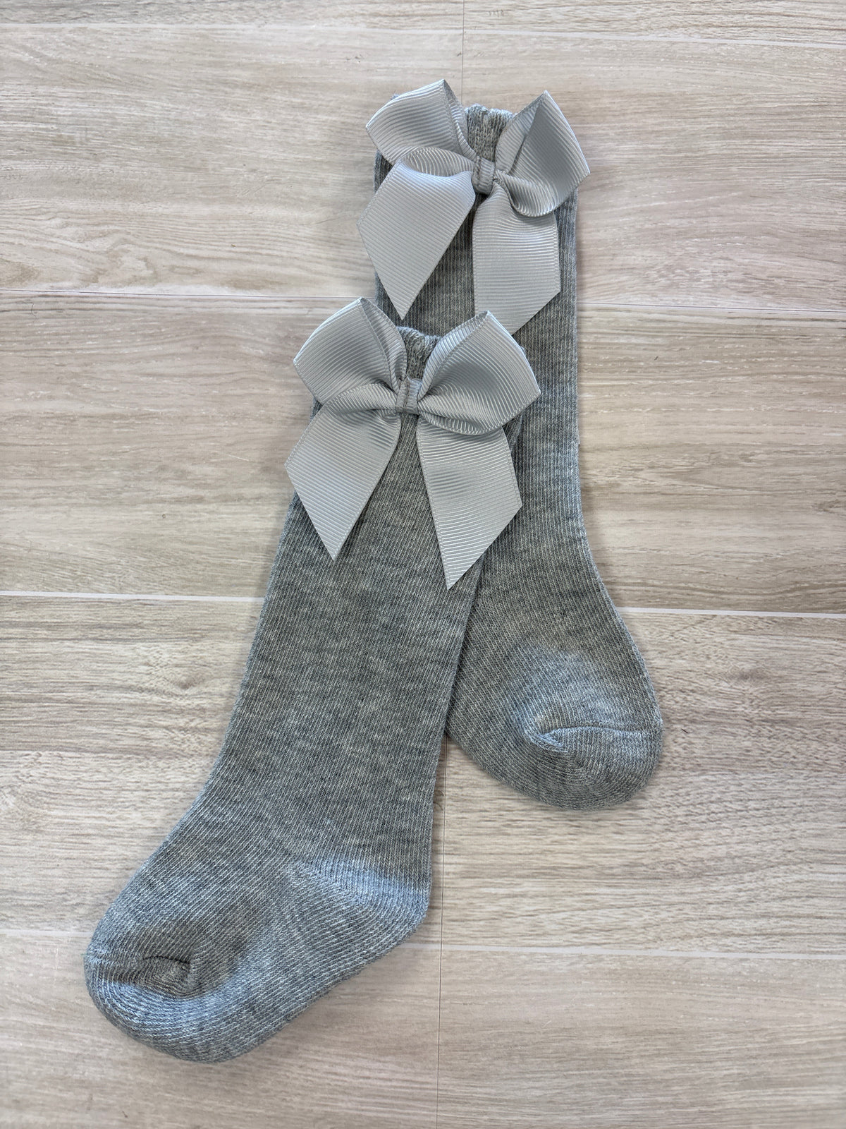 6-12m Grey Bow Knee High Socks