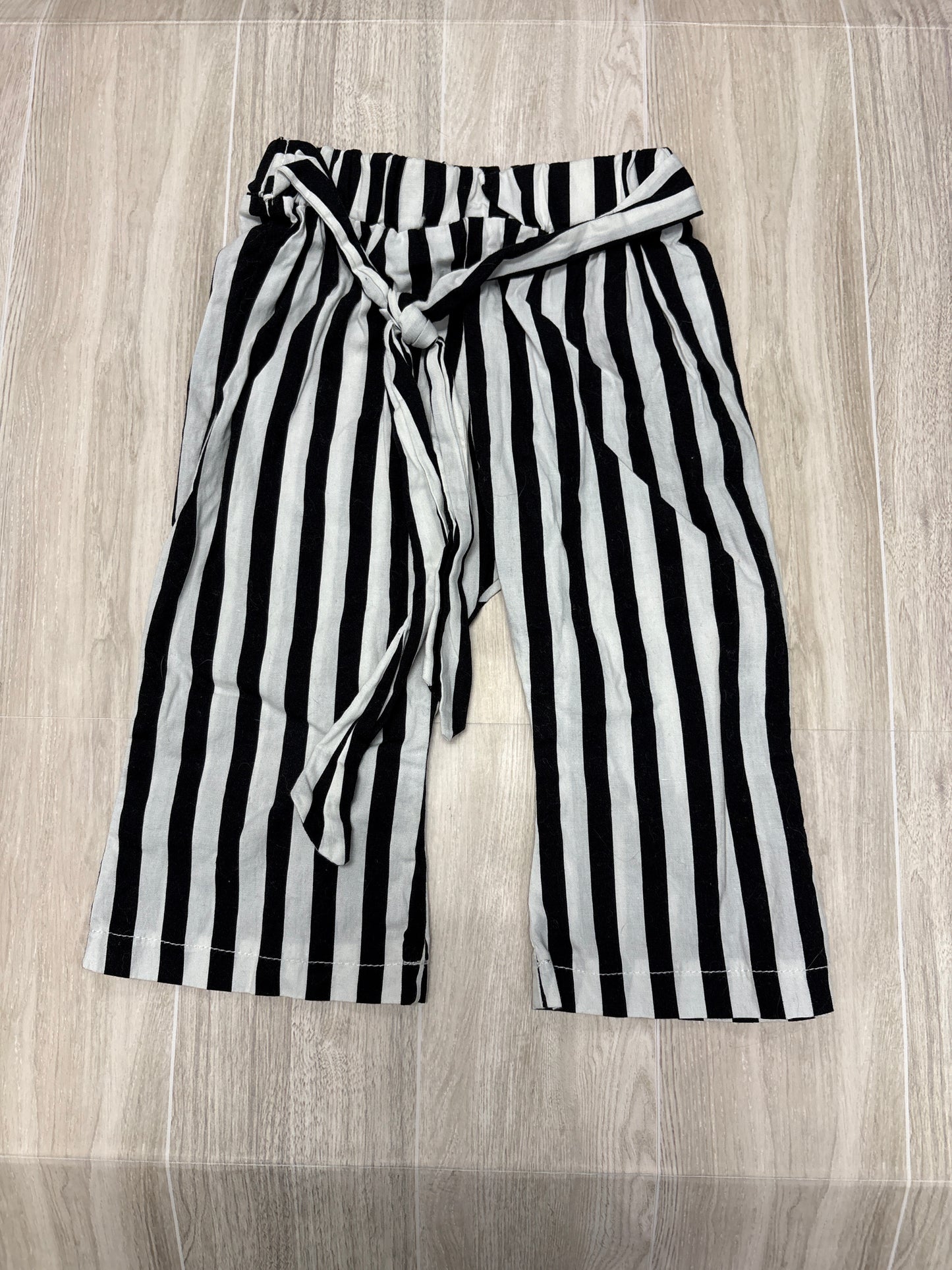 3-6m B+W Striped Flare Pant with Tie