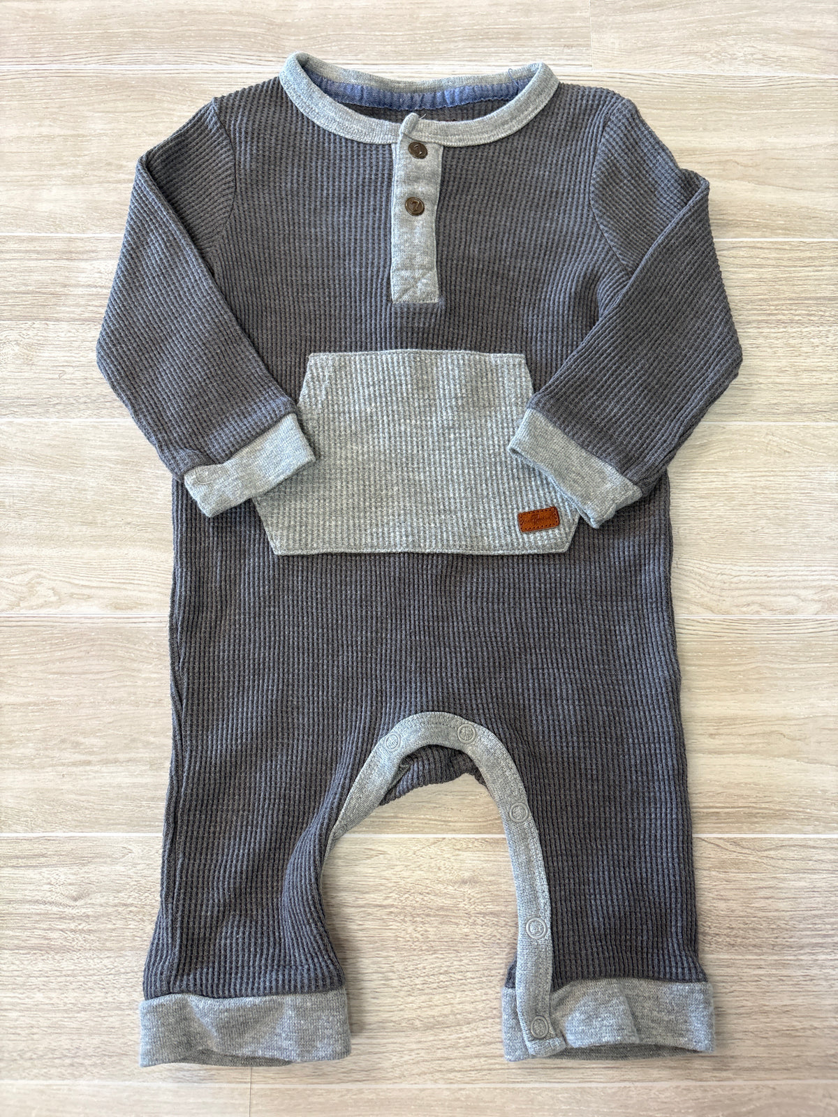 NWOT 0-3m Grey 7 For All Mankind Waffle Knit Jumpsuit