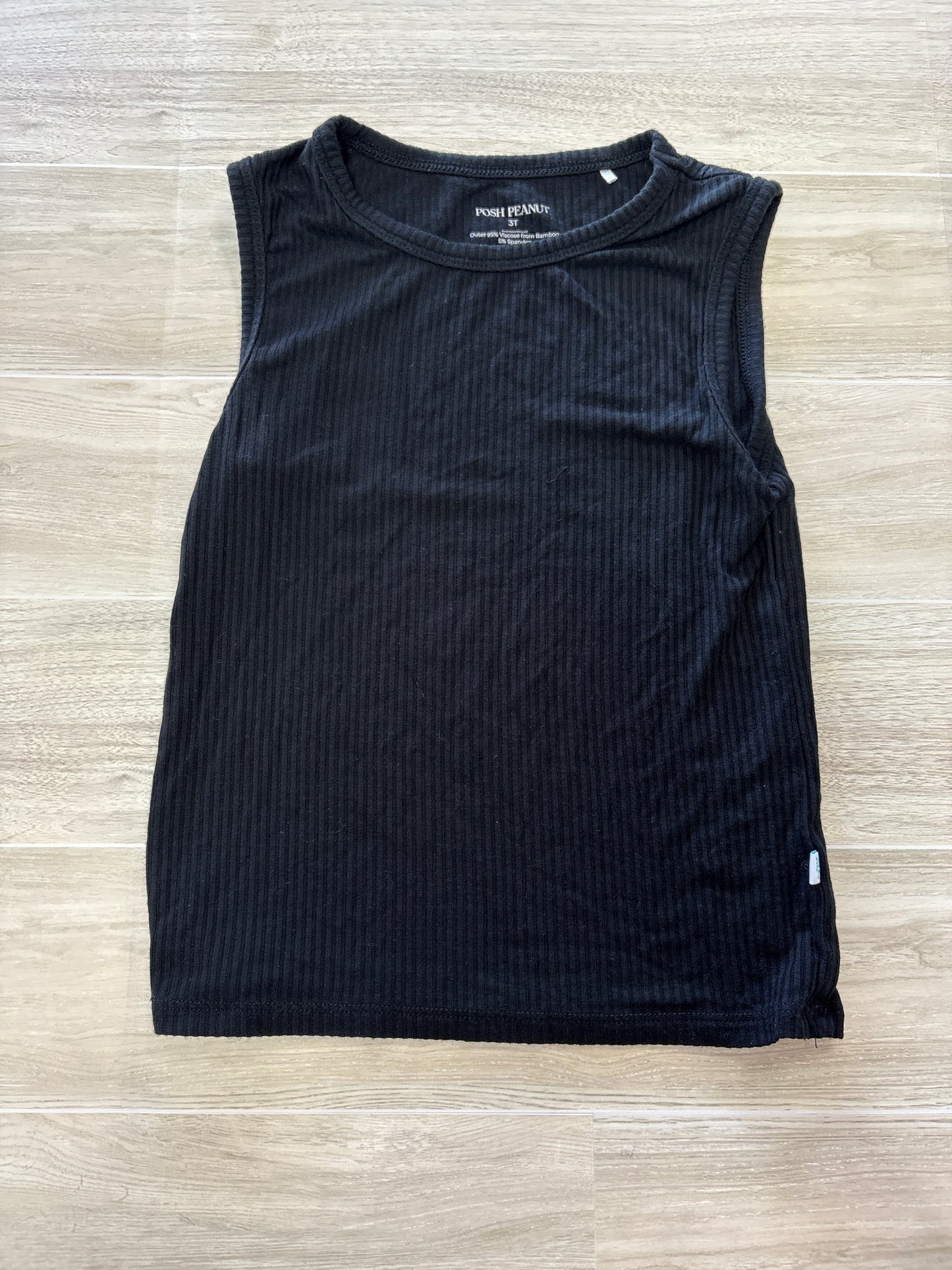 3T Posh Peanut Black Ribbed Tank