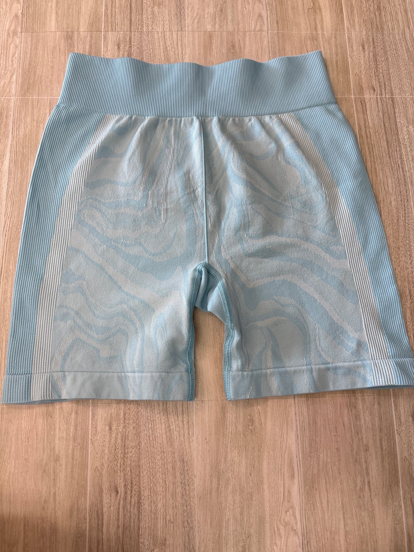 10/12 Blue Marbled Biker Shorts