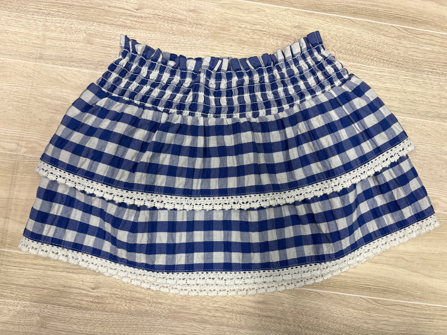 18m Blue Checkered Layered Skirt