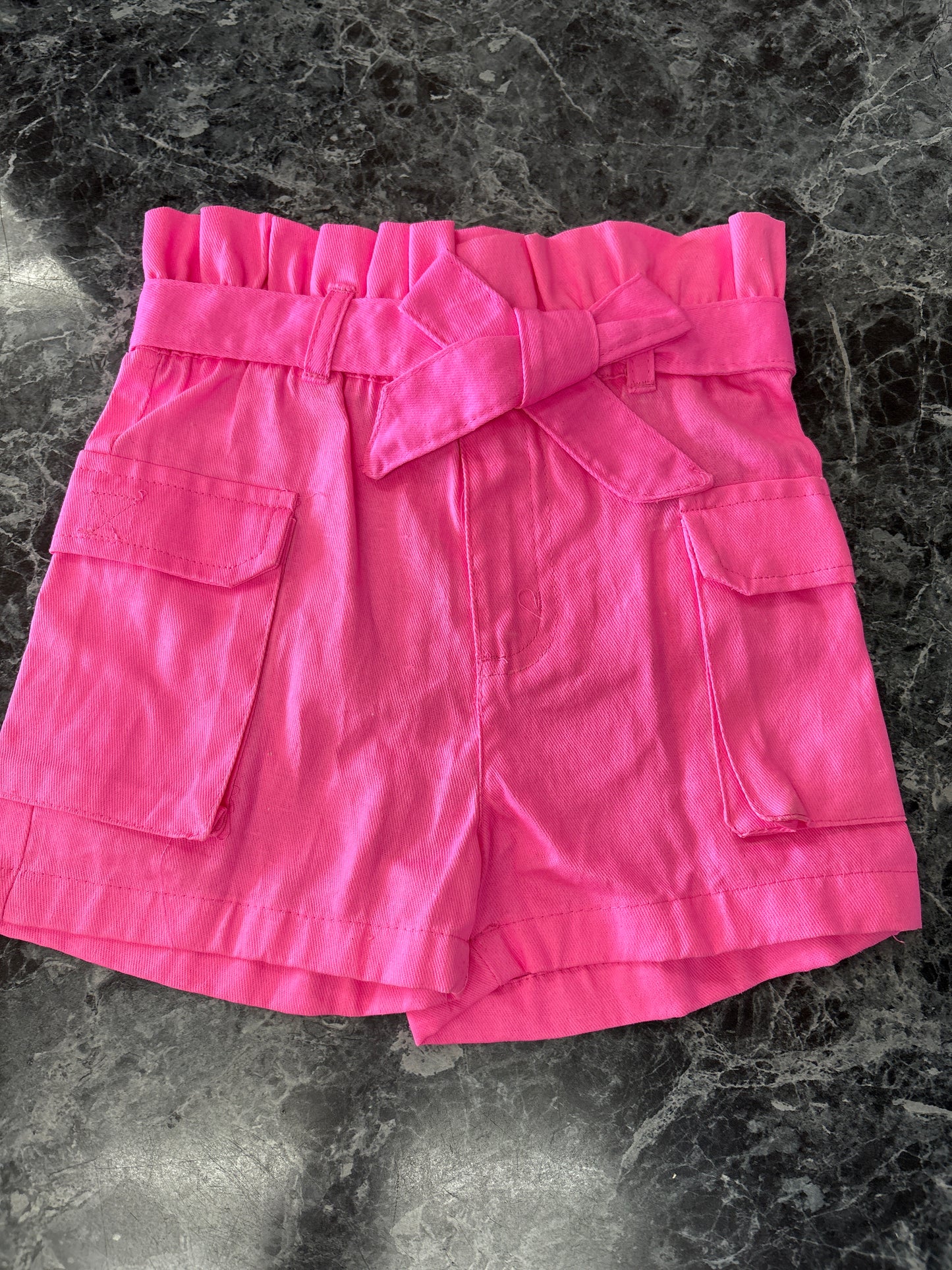 4T Hot Pink Tie Shorts