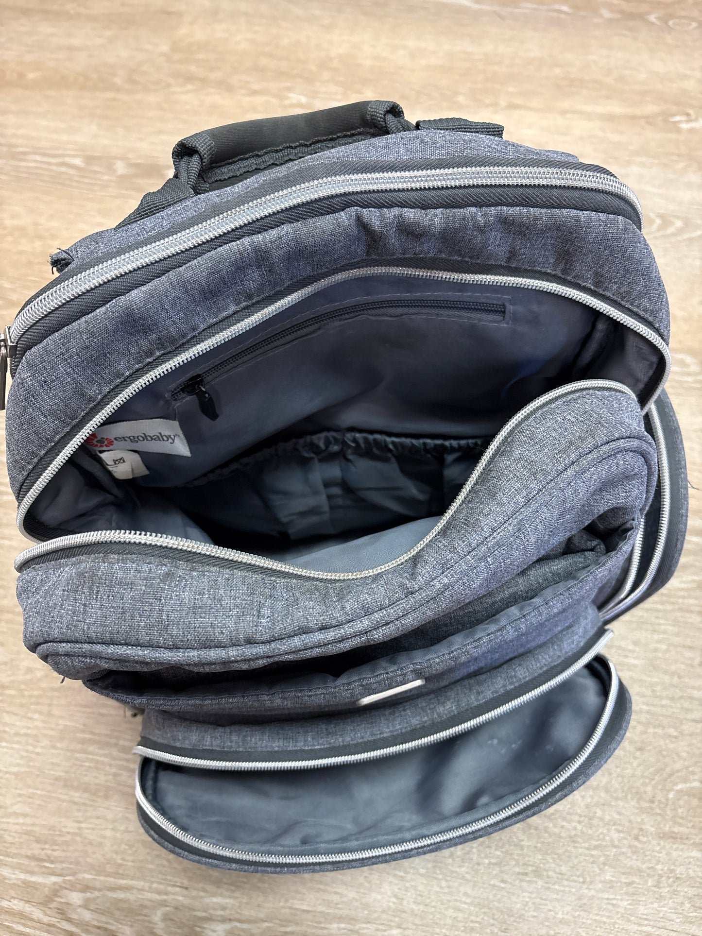 ErgoBaby Grey Zip Diaper Backpack - Blemish
