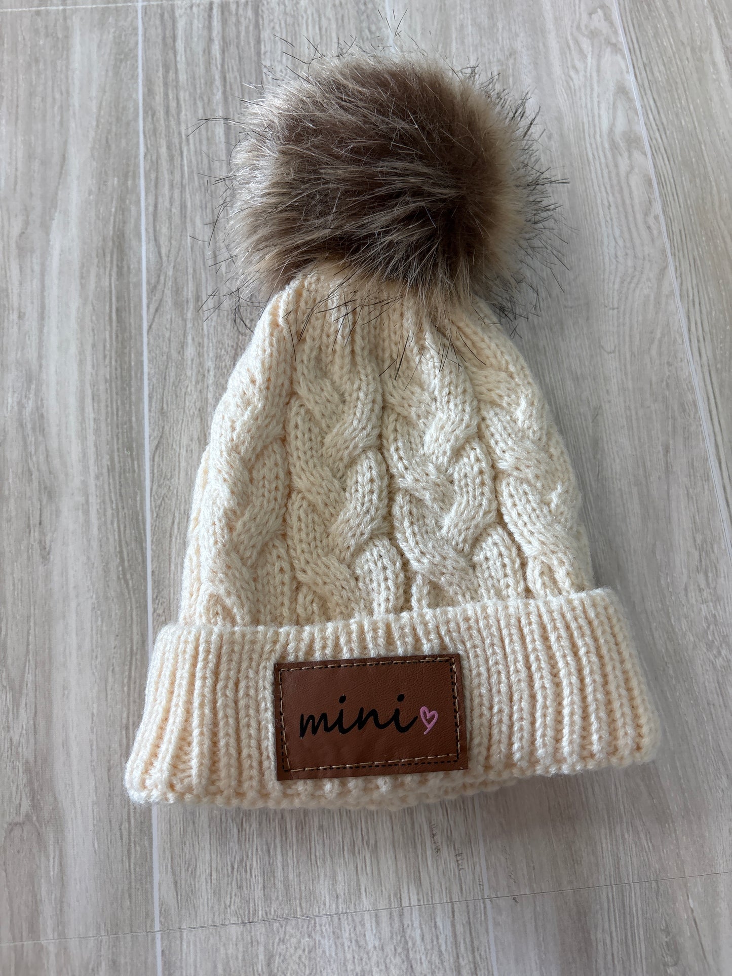 Infant Knit Mini Cream Beanie