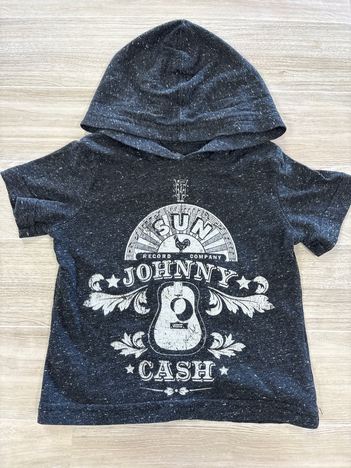 12m Heathered Charcoal Johnny Cash Hooded Tee