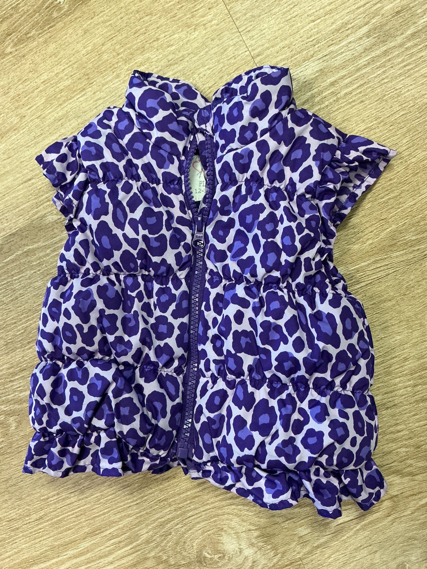 12-18m Purple Cheetah Puffer Vest