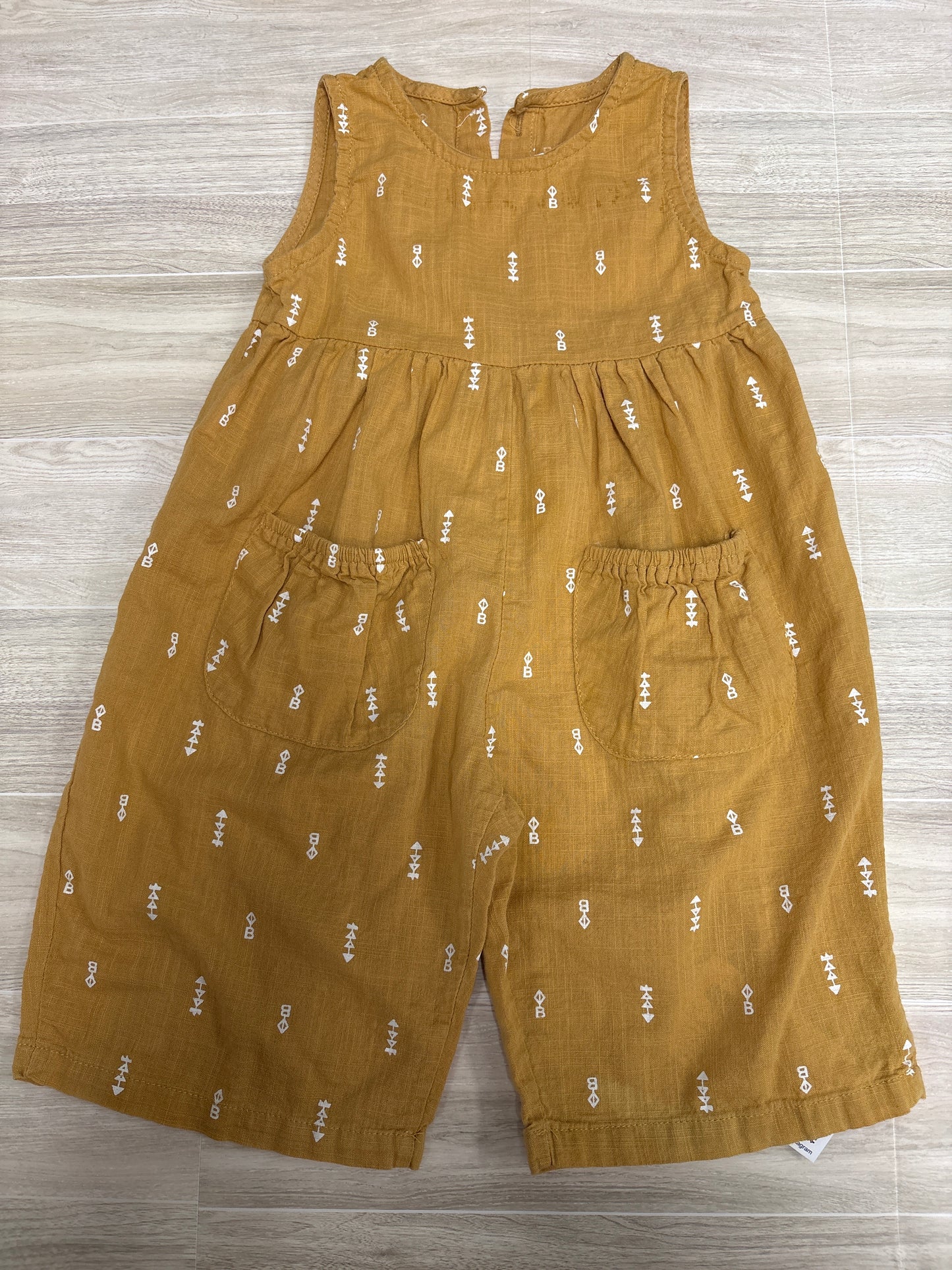 12/18 Mustard Arrow Wide Leg Jumpsuit