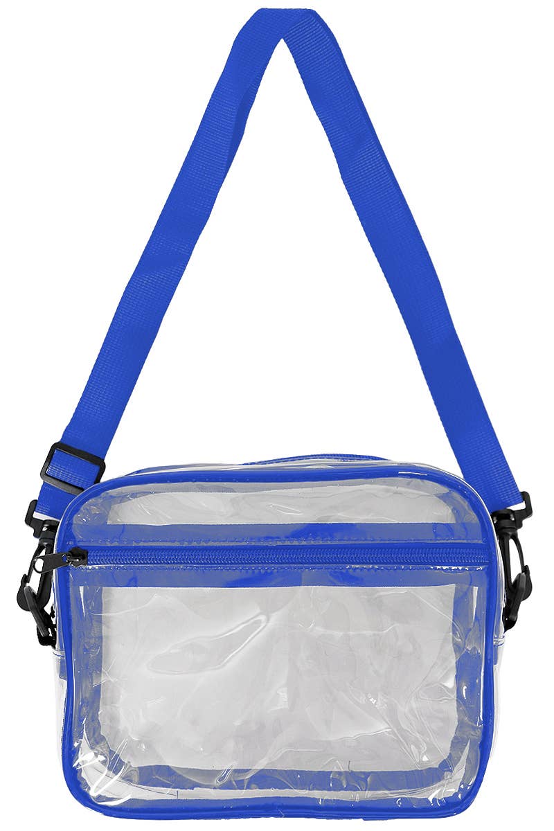 Cap Zone - Clear PVC Crossbody Messenger Travel Bag: Black