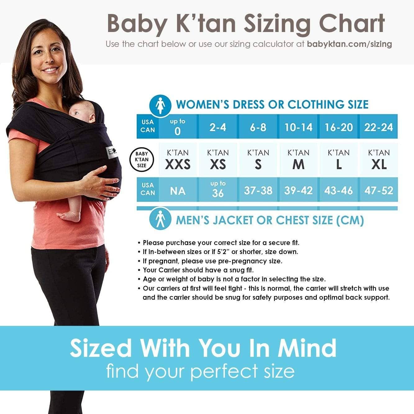Baby K'tan - Baby K'tan Original Baby Carrier - Black: Black / Medium
