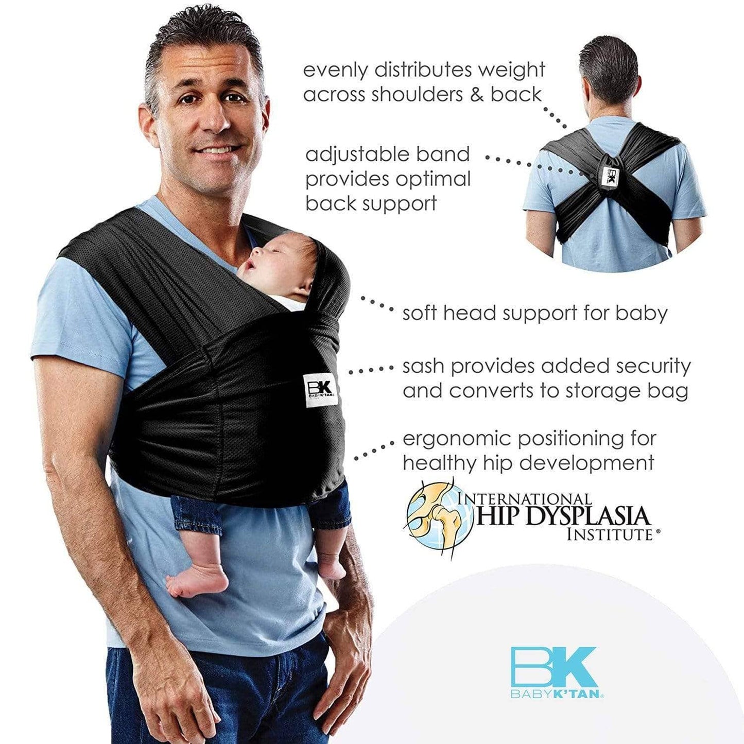 Baby K'tan - Baby K'tan Original Baby Carrier - Black: Black / Medium