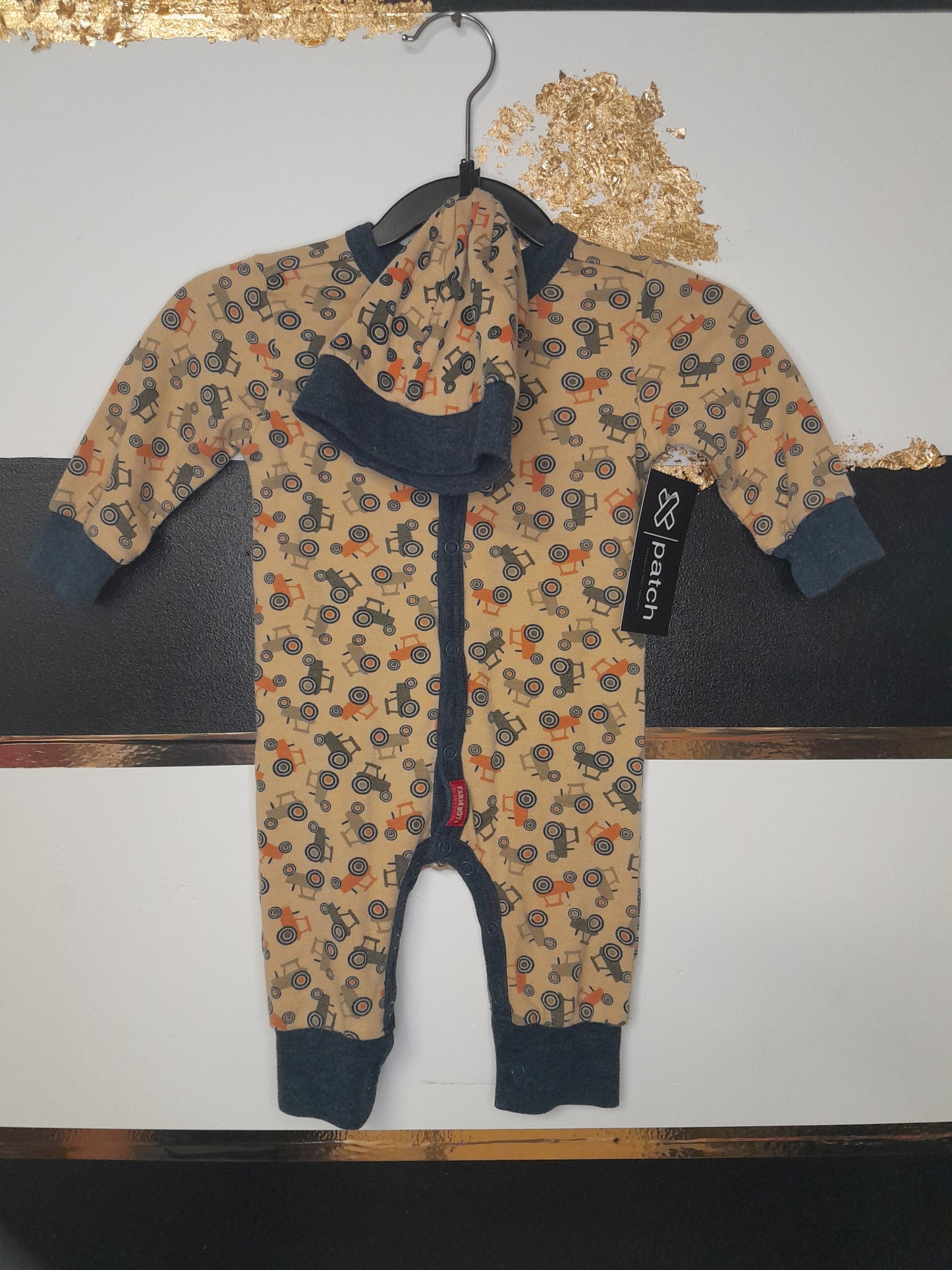 Farm Boy Tractor Pajama + Hat Set