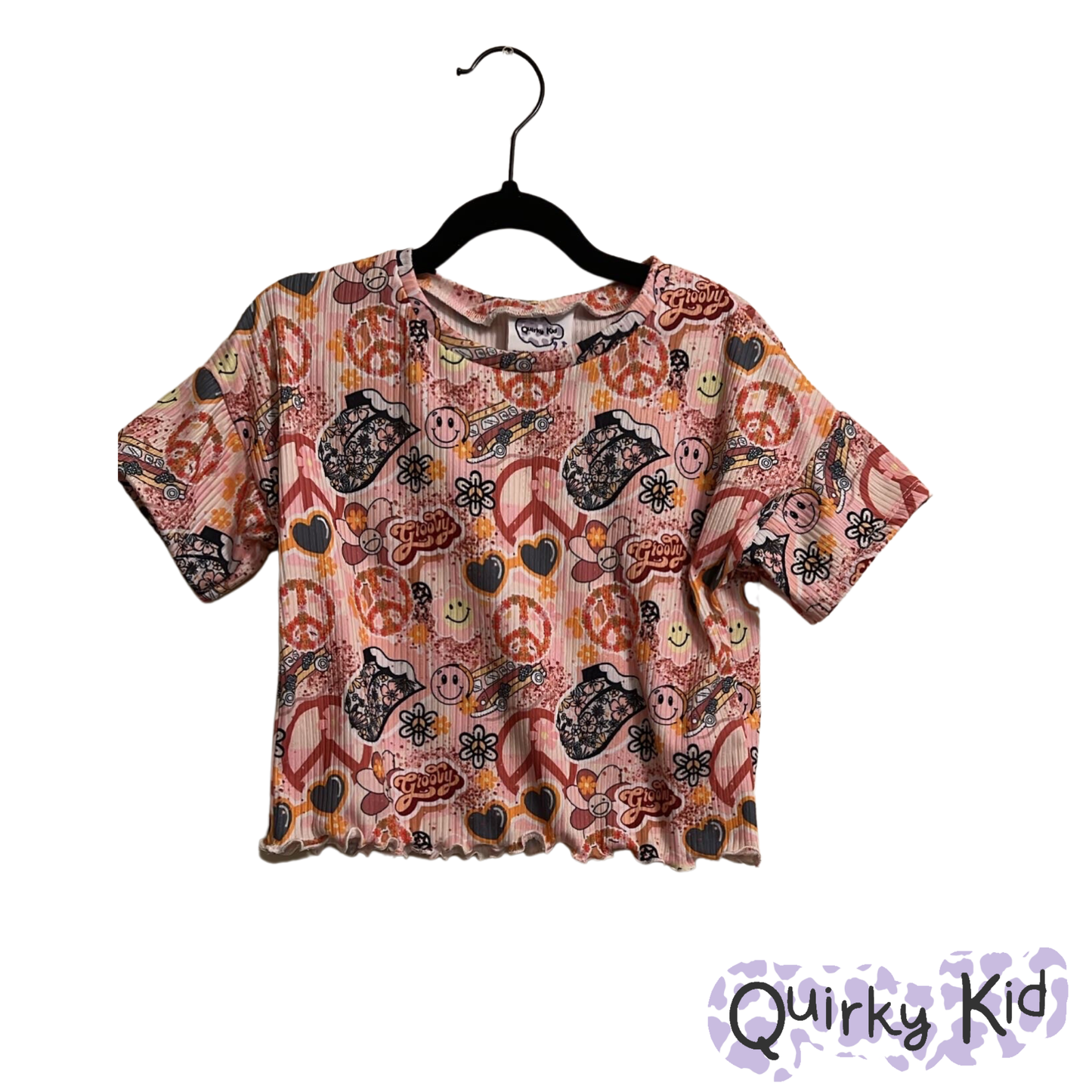 Groovy Rib Knit Dolman Short Sleeve Lettuce Hem Tee