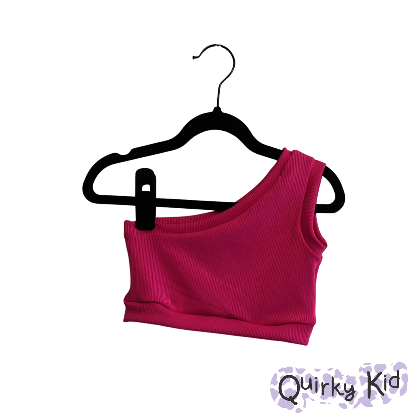 Hot Pink One Shoulder Cropped Tank