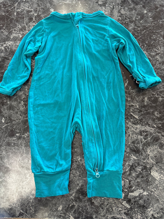 0-3m Teal Footless Pajama Romper