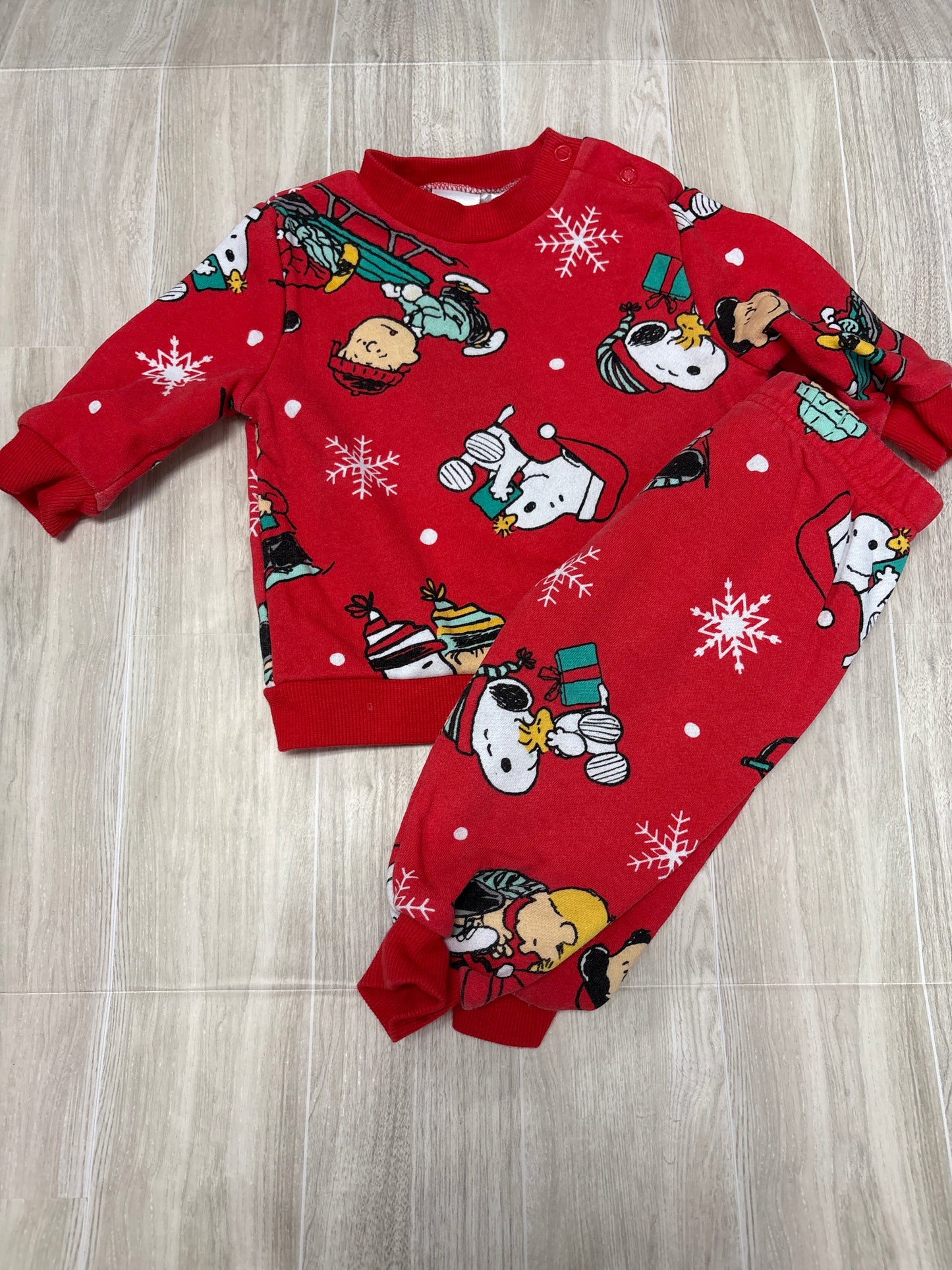 3-6m Snoopy Christmas 2 Piece Lounge Set