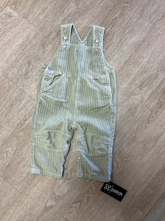VINTAGE 18m Light Olive Corduroy Overalls