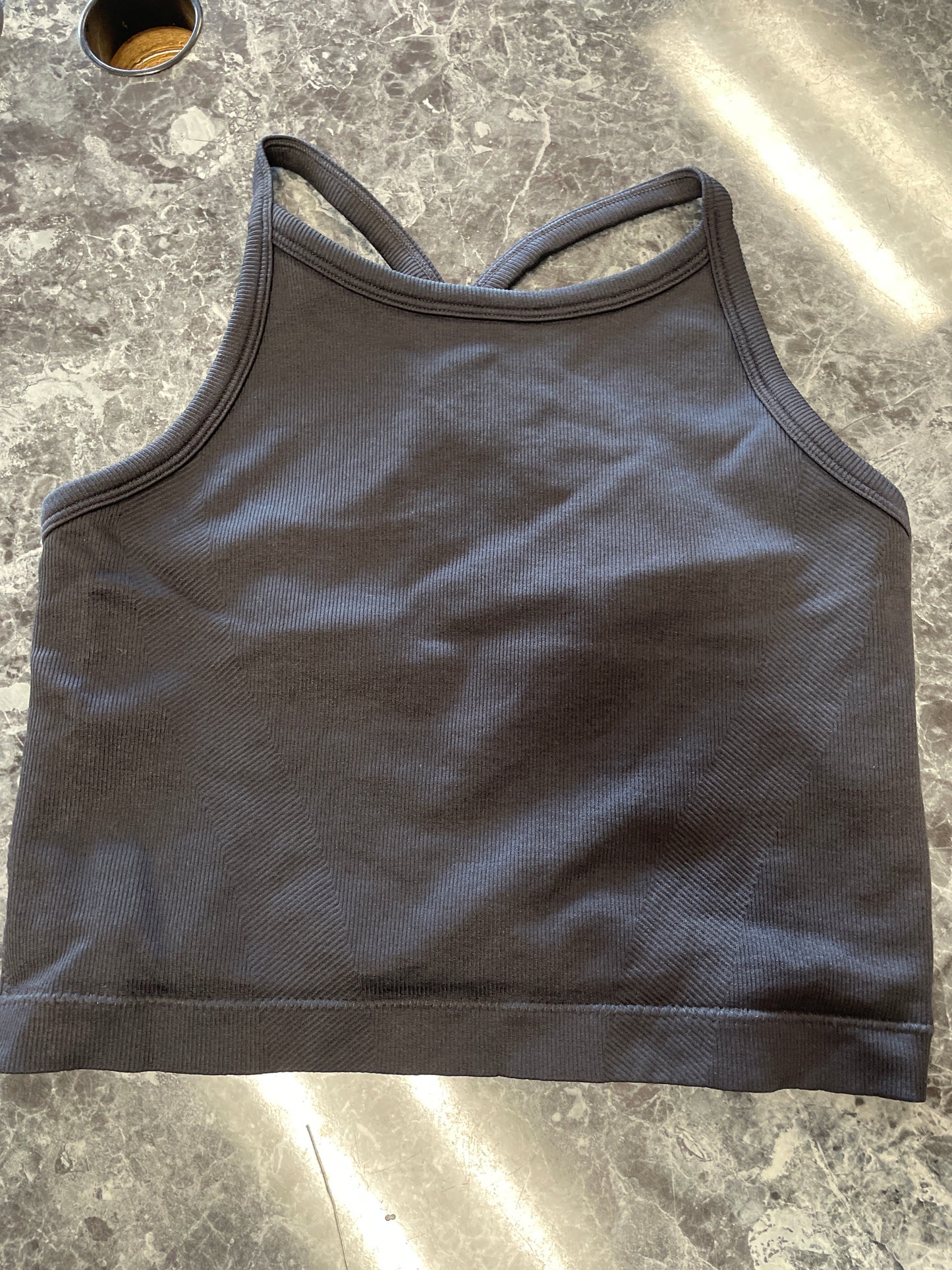 10/12 Black Ribbed Brami Top