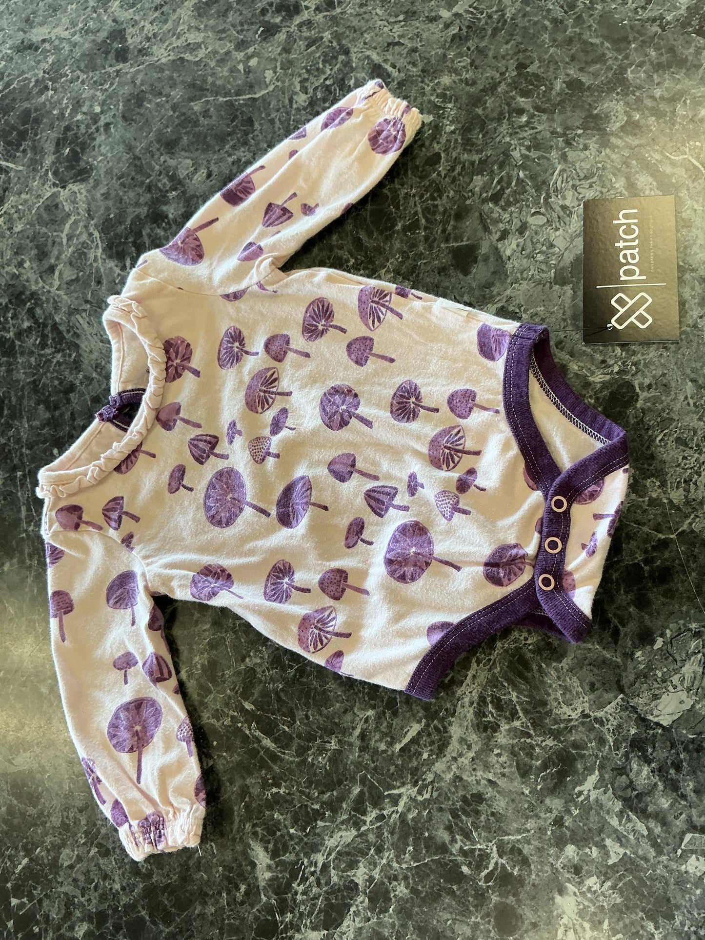 0-3m Purple Shroom Onesie