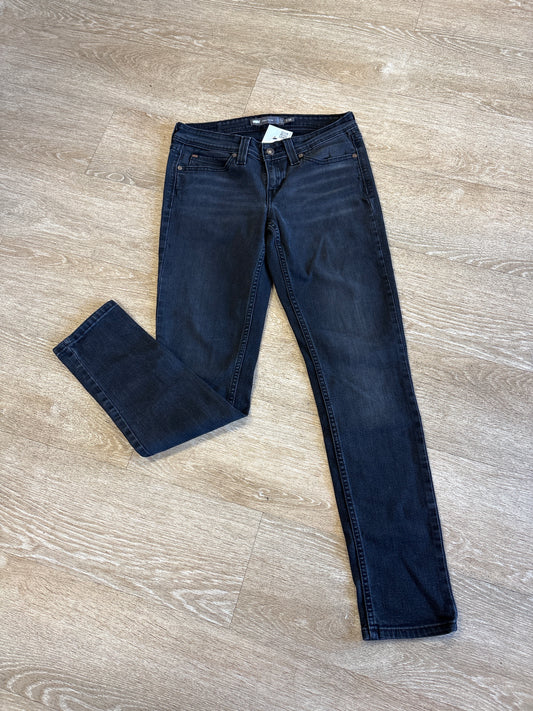 Womens 7 / 28 Levis Demi Curve High Rise Skinny Black Denim Pant
